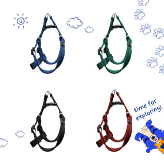 A-Style Pet Harness with Plain Design & Adjustable Buckles - Maximum Comfort for Pets