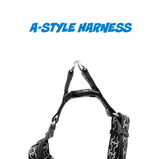 A-Style Pet Harness with Bone Design & Adjustable Buckles - Maximum Comfort for Pets