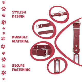 Basic PU Leather Collar for Pets - Adjustable Size