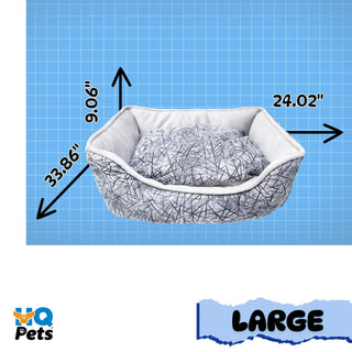 Classic Patterned Pet Beds for Cats & Dogs - Printed Short Plush