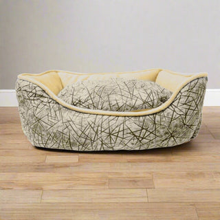 Classic Patterned Pet Beds for Cats & Dogs - Printed Short Plush