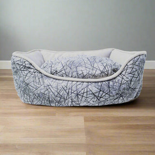 Classic Patterned Pet Beds for Cats & Dogs - Printed Short Plush