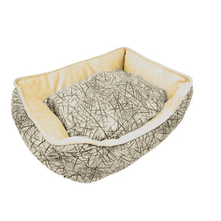 Classic Patterned Pet Beds for Cats & Dogs - Printed Short Plush