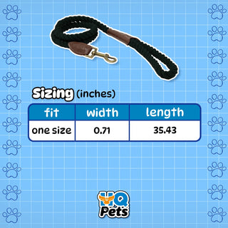 Cotton & Leather Rope Leash - Classic and Durable Design