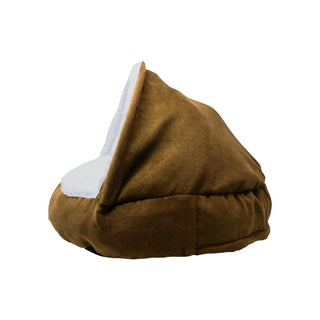 Cozy Cave-Style Pet Bed for All Pets in Suede & Sherpa