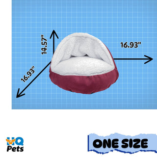 Cozy Cave-Style Pet Bed for All Pets in Suede & Sherpa