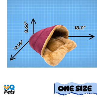 Cozy Cave-Style Pet Bed in Suede & Fleece