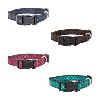 Cross Pattern PVC Collars with Secure Closure & Leash