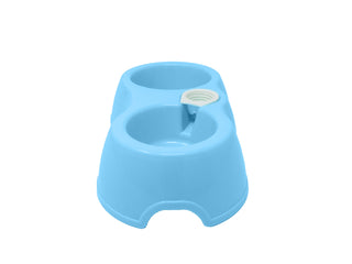 Double Bowl with Automatic Water Dispenser Hole for Pets - PP Plastic