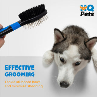 Double-Sided Pet Grooming Brush for Dogs and Cats - Stainless Steel