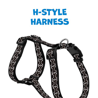 H-STYLE PET HARNESS WITH BONE DESIGN & ADJUSTABLE BUCKLES - MAXIMUM COMFORT FOR PETS