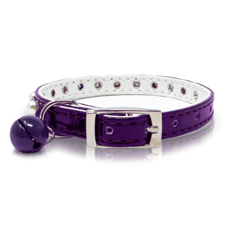 PU LEATHER COLLAR with STUD DESIGN & bell for Cats