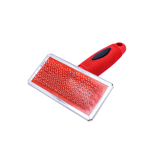 Rectangle Shape Pet Grooming Brush for Daily Use - Rubber & Stainless Steel