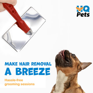 Rectangle Shape Pet Grooming Brush for Daily Use - Rubber & Stainless Steel