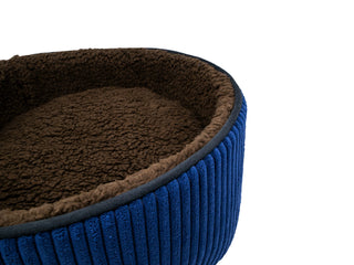 Round Cuddler Pet Bed - Soft Line Plush & Sherpa