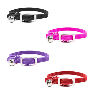 Stretchable Cat Collar with Bell - Polyester & Stainless Steel