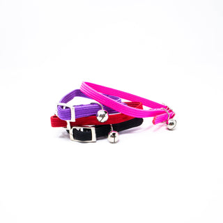 Stretchable Cat Collar with Bell - Polyester & Stainless Steel